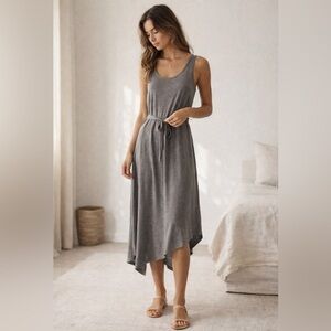 NWT GAP Gray Belted Sleeveless Maxi Minimalist Dress Size Medium Tall